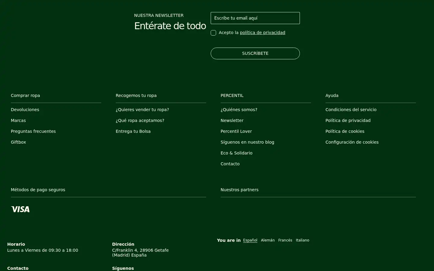 Screenshot of percentil.com