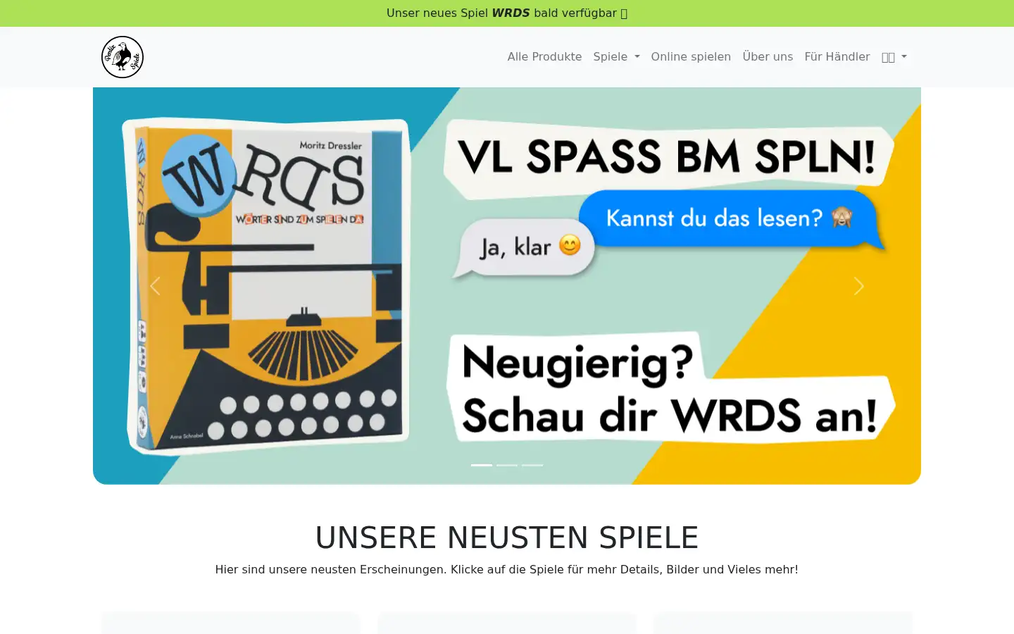 Screenshot of perdix-spiele.de