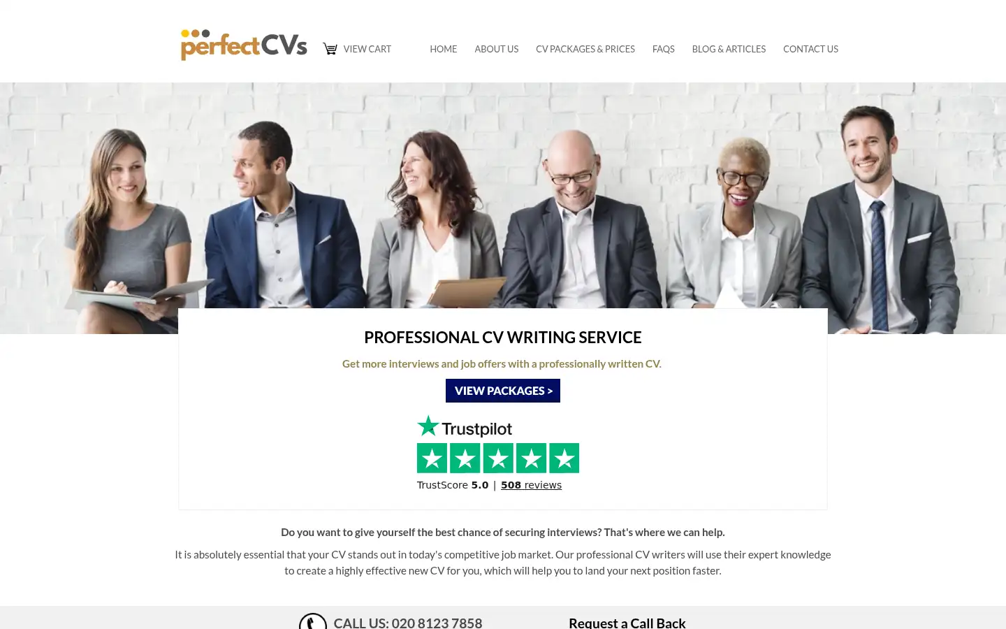 Screenshot of perfect-cvs.co.uk