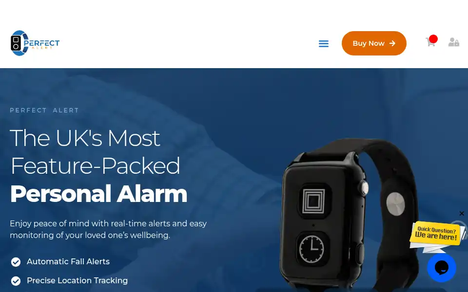 Screenshot of perfectalert.co.uk