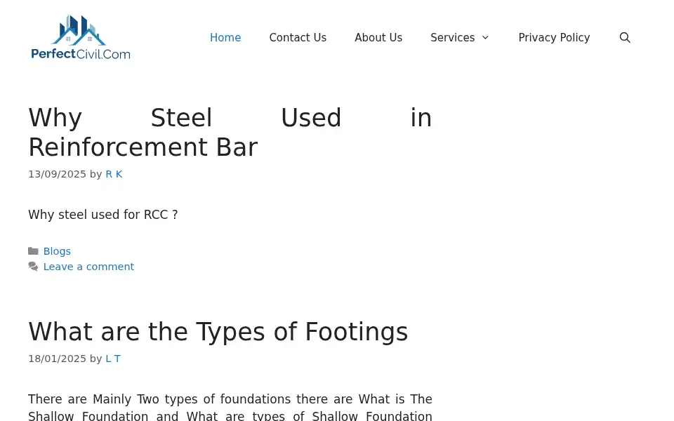 Screenshot of perfectcivil.com