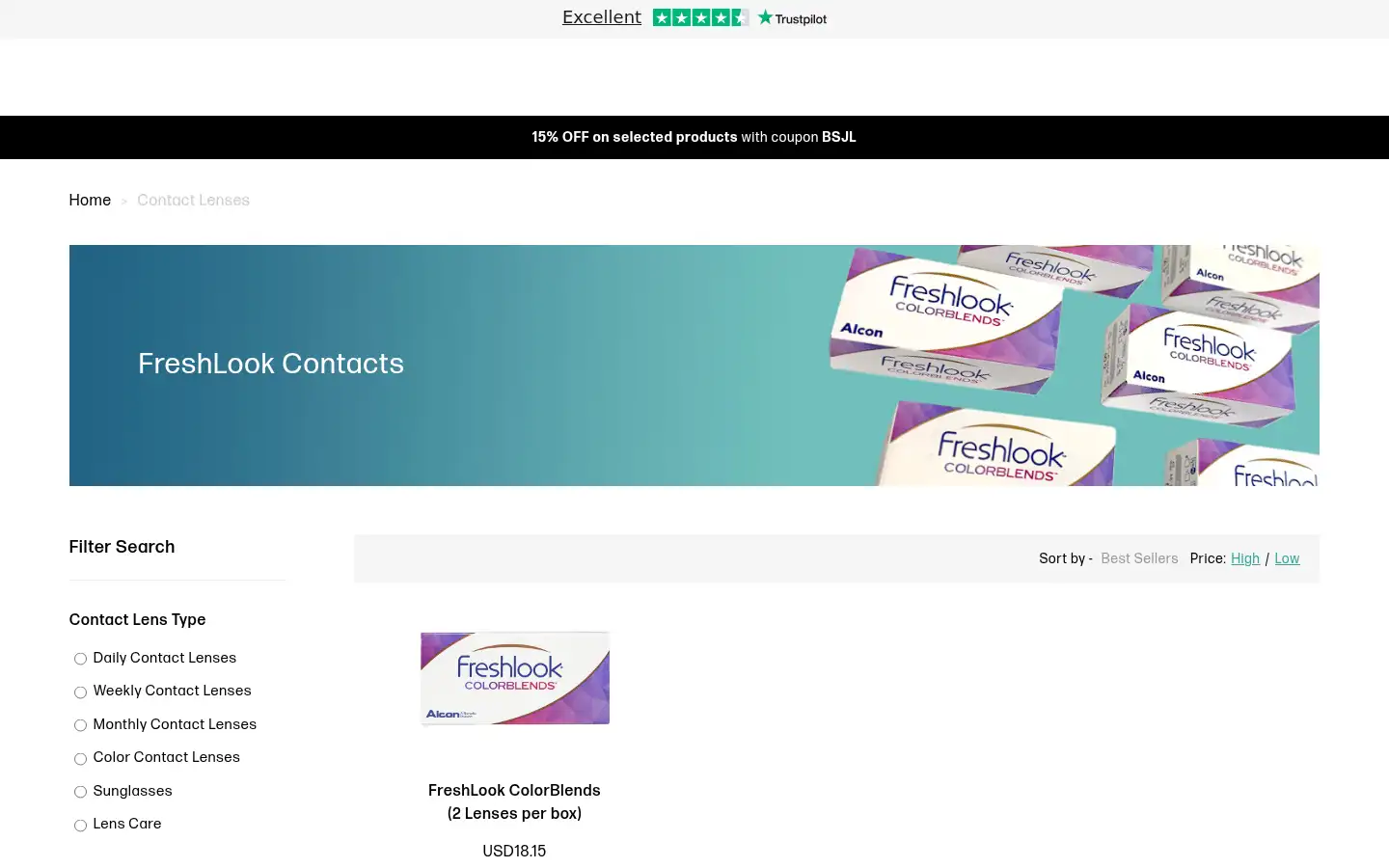 Screenshot of perfectlensworld.com