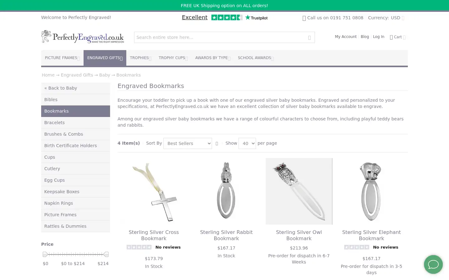Screenshot of perfectlyengraved.co.uk