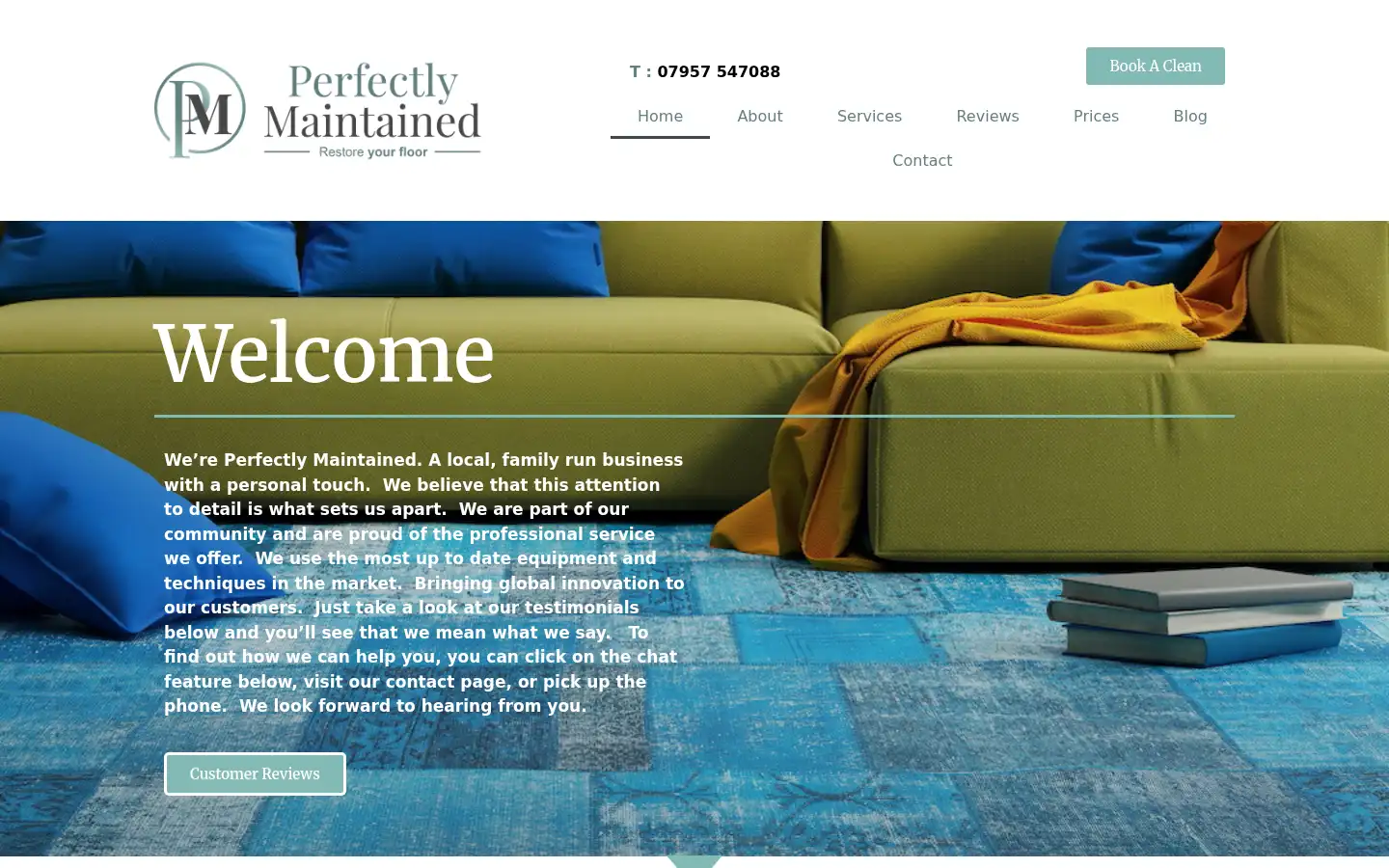 Screenshot of perfectlymaintained.co.uk