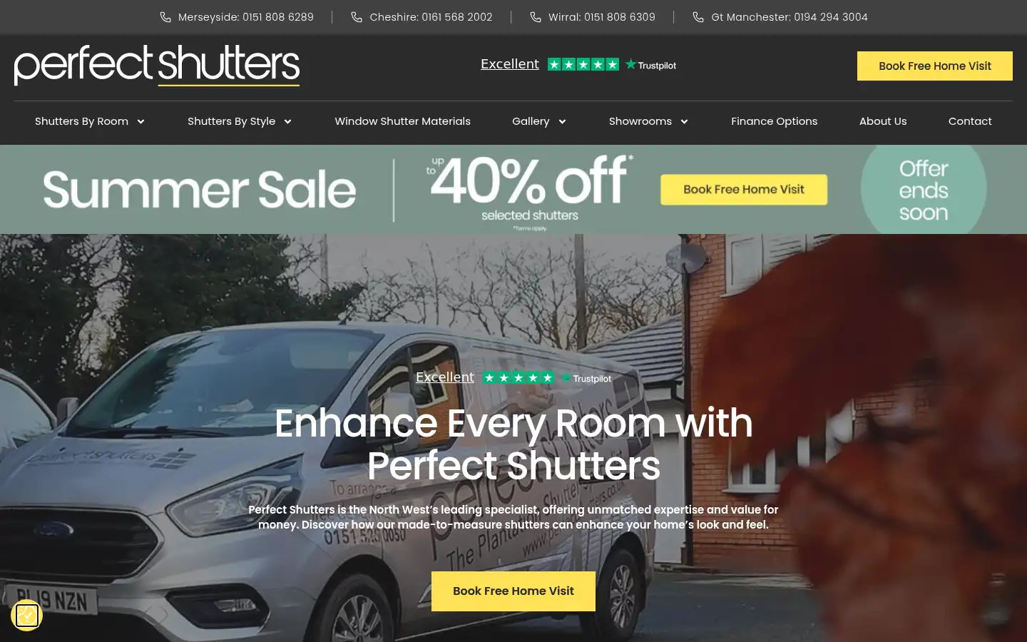 Screenshot of perfectshutters.co.uk
