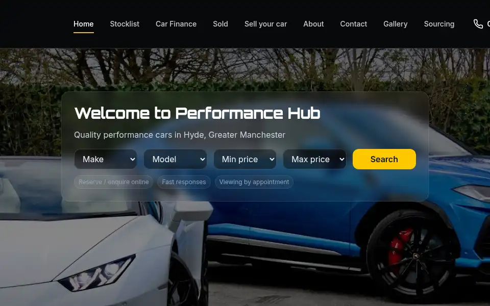 Screenshot of performancehubmcr.co.uk