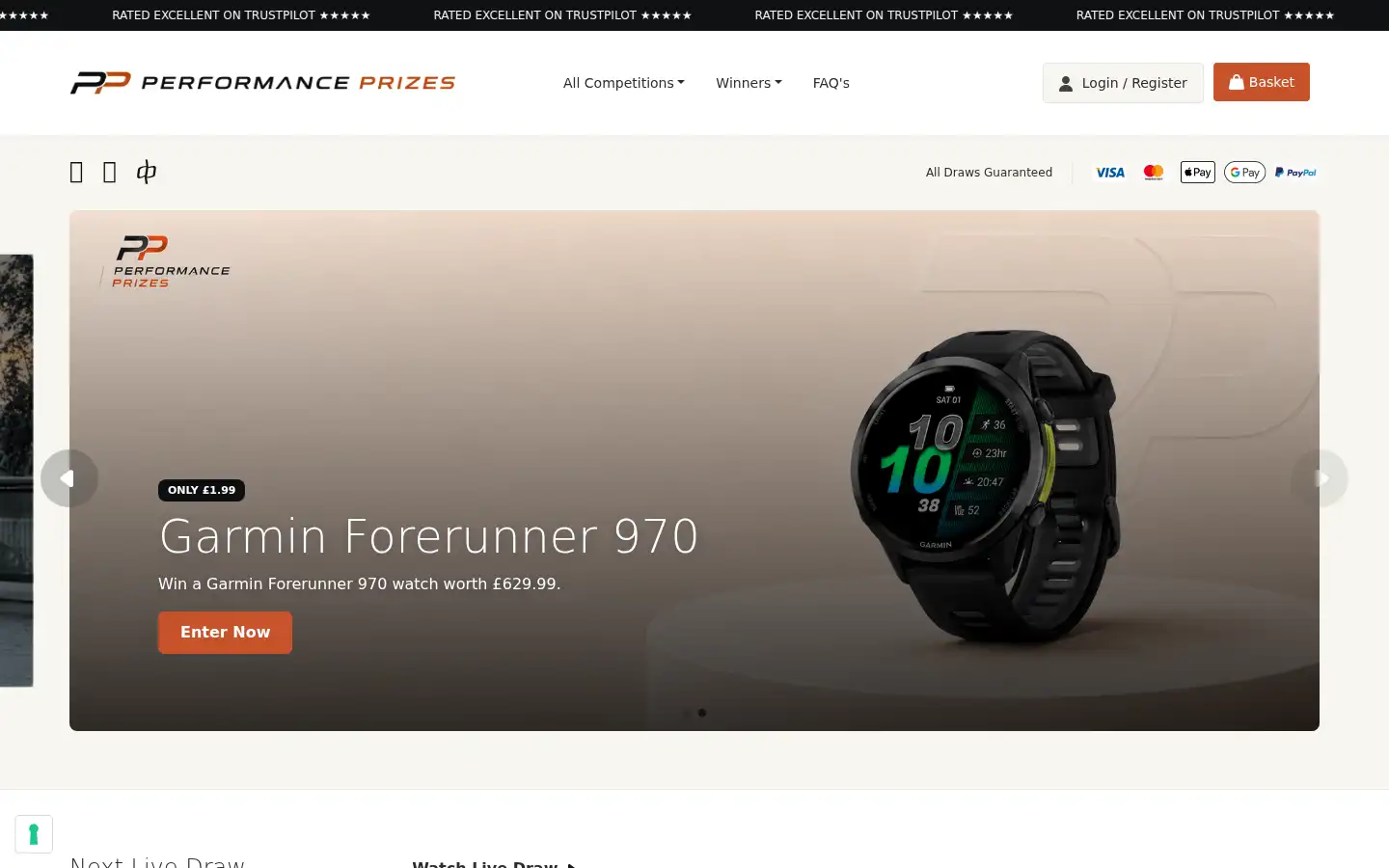 Screenshot of performanceprizes.co.uk