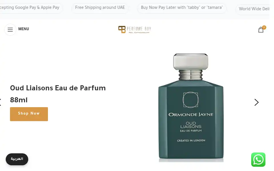 Screenshot of perfumebays.com
