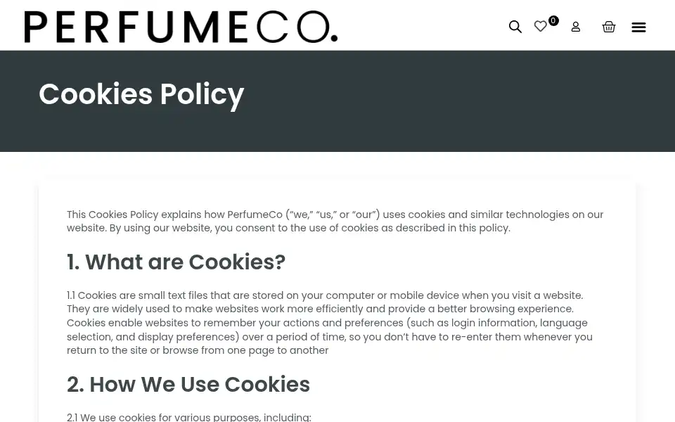 Screenshot of perfumeco.co.uk