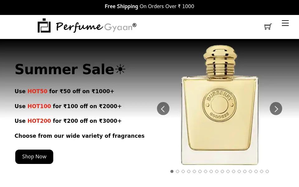 Screenshot of perfumegyaan.com