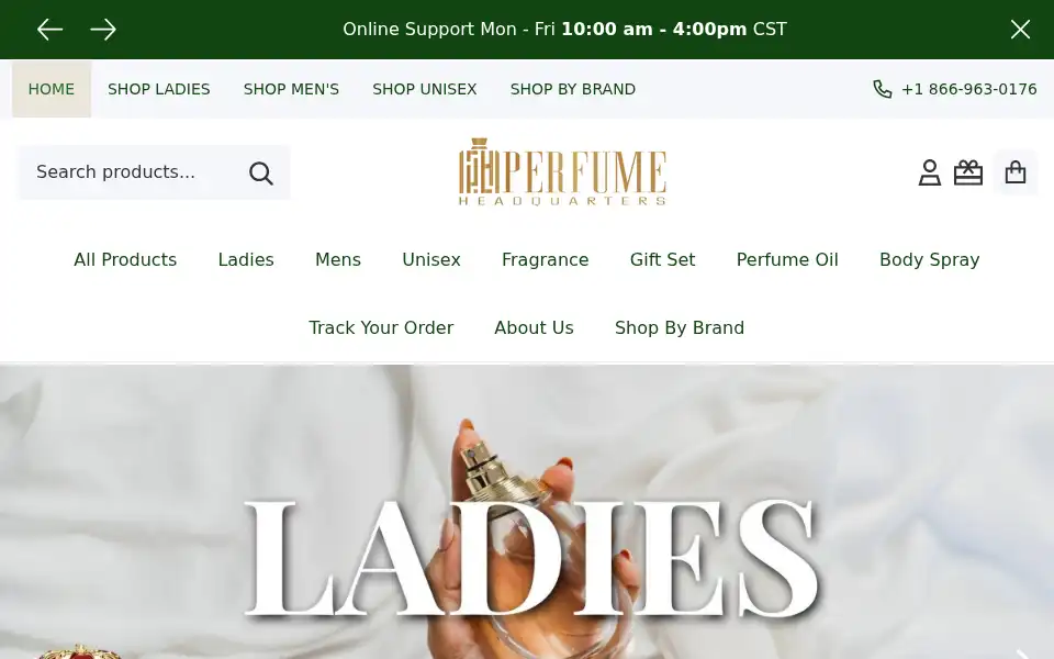 Screenshot of perfumeheadquarters.com