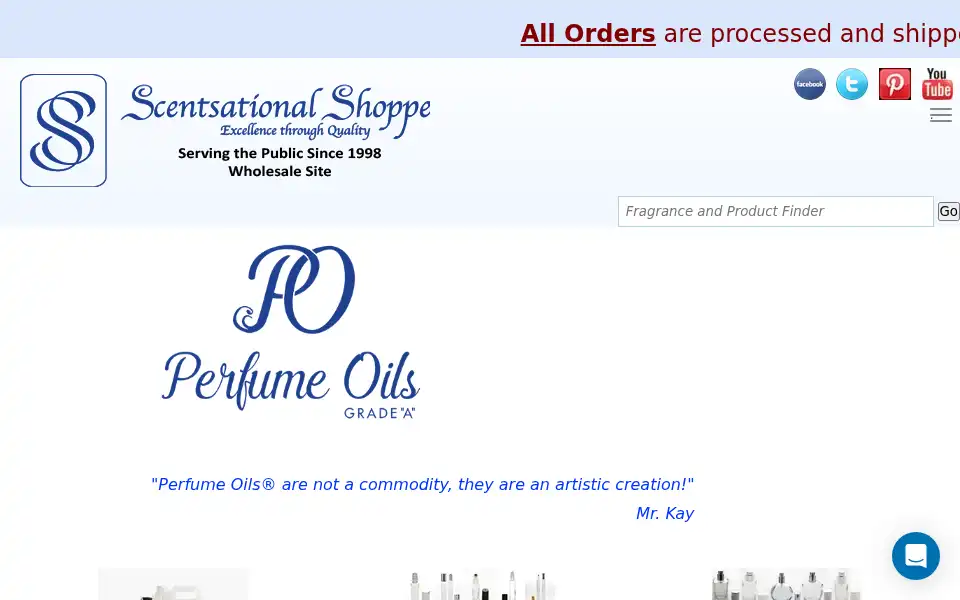 Screenshot of perfumeoils.com