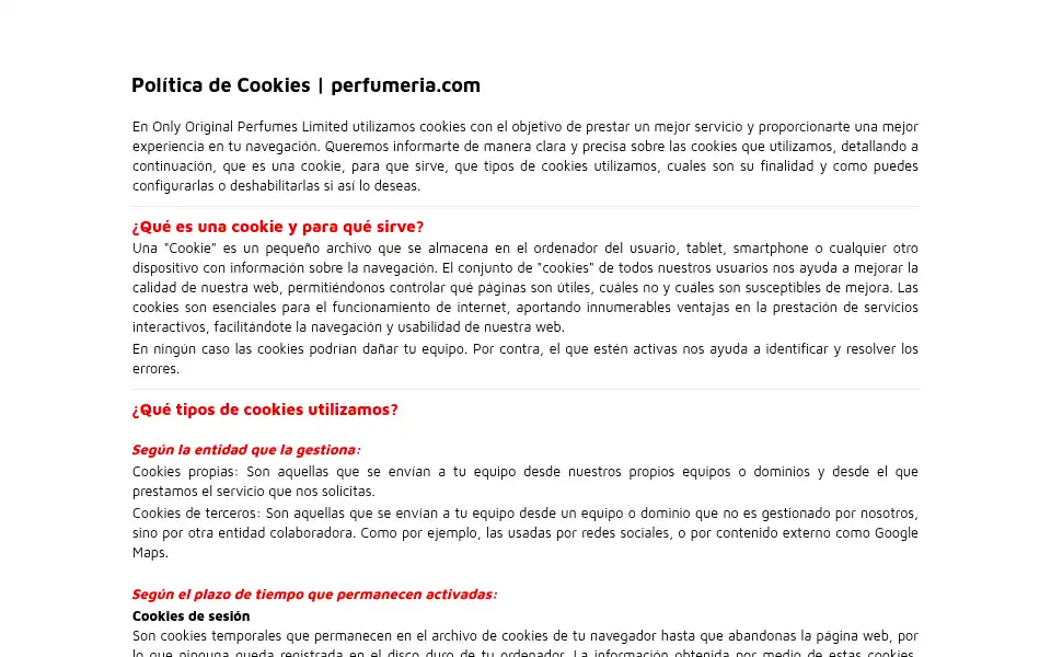 Screenshot of perfumeria.com