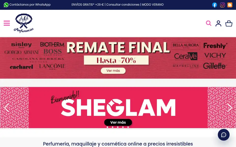 Screenshot of perfumeriasana.com