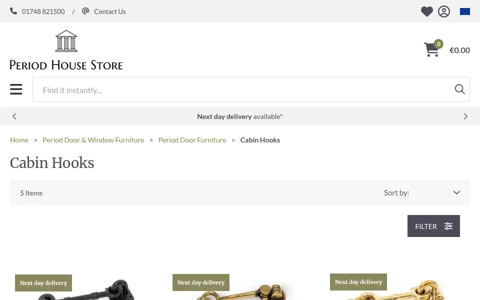 Screenshot of periodhousestore.co.uk