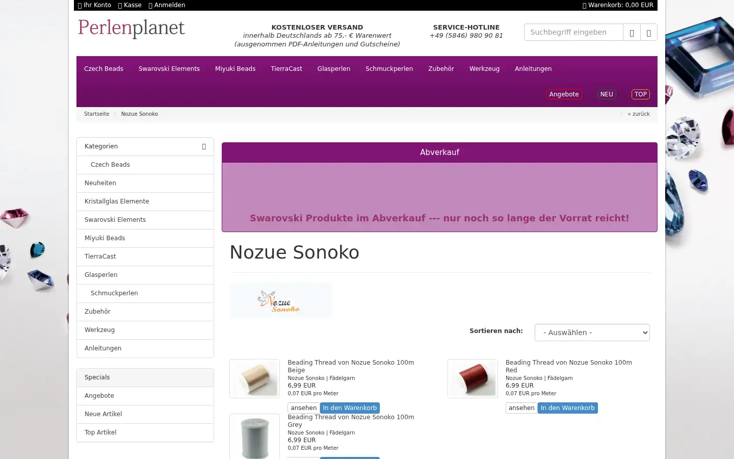 Screenshot of perlenplanet.de