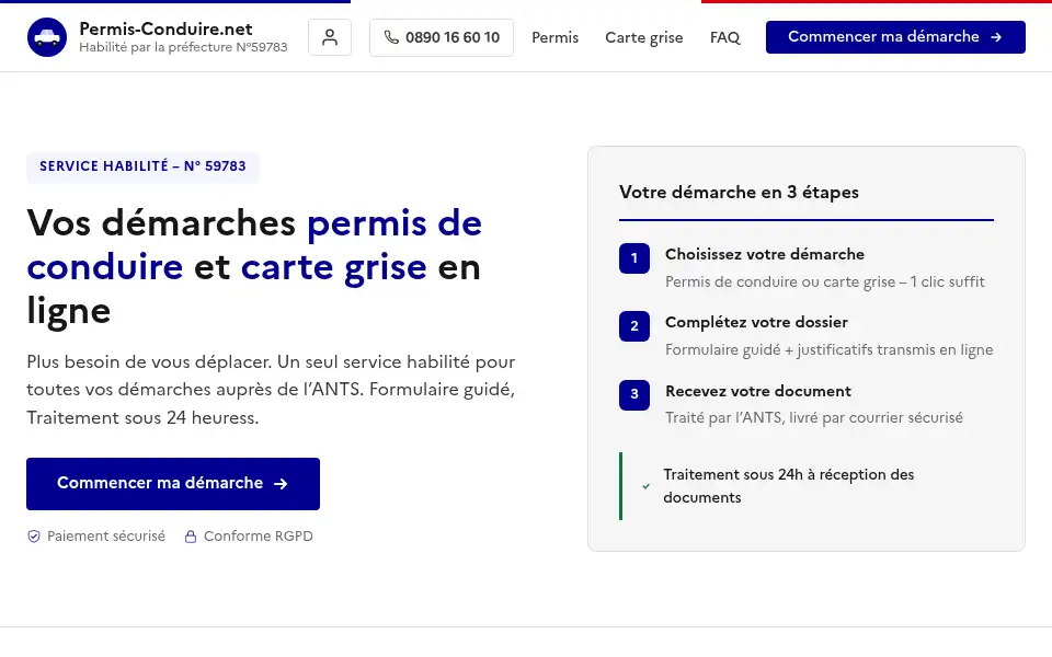 Screenshot of permis-conduire.net