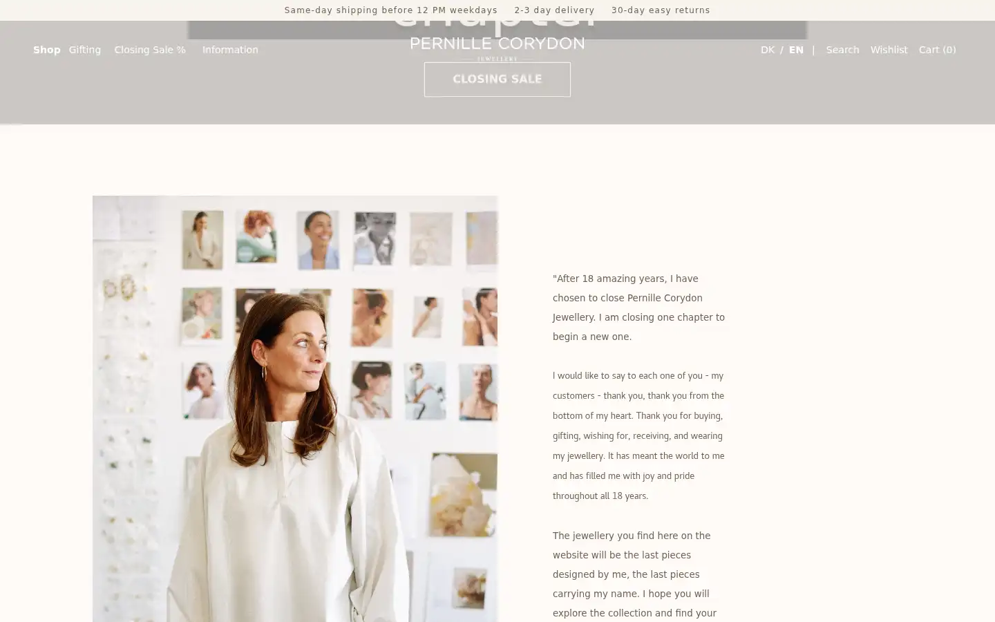 Screenshot of pernillecorydon.com