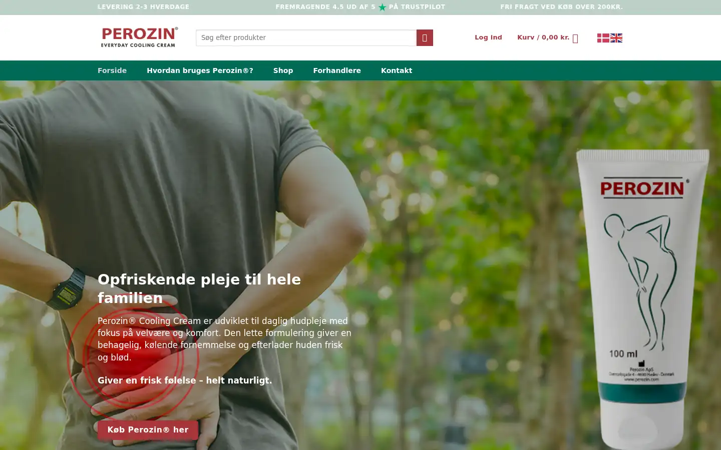 Screenshot of perozin.dk