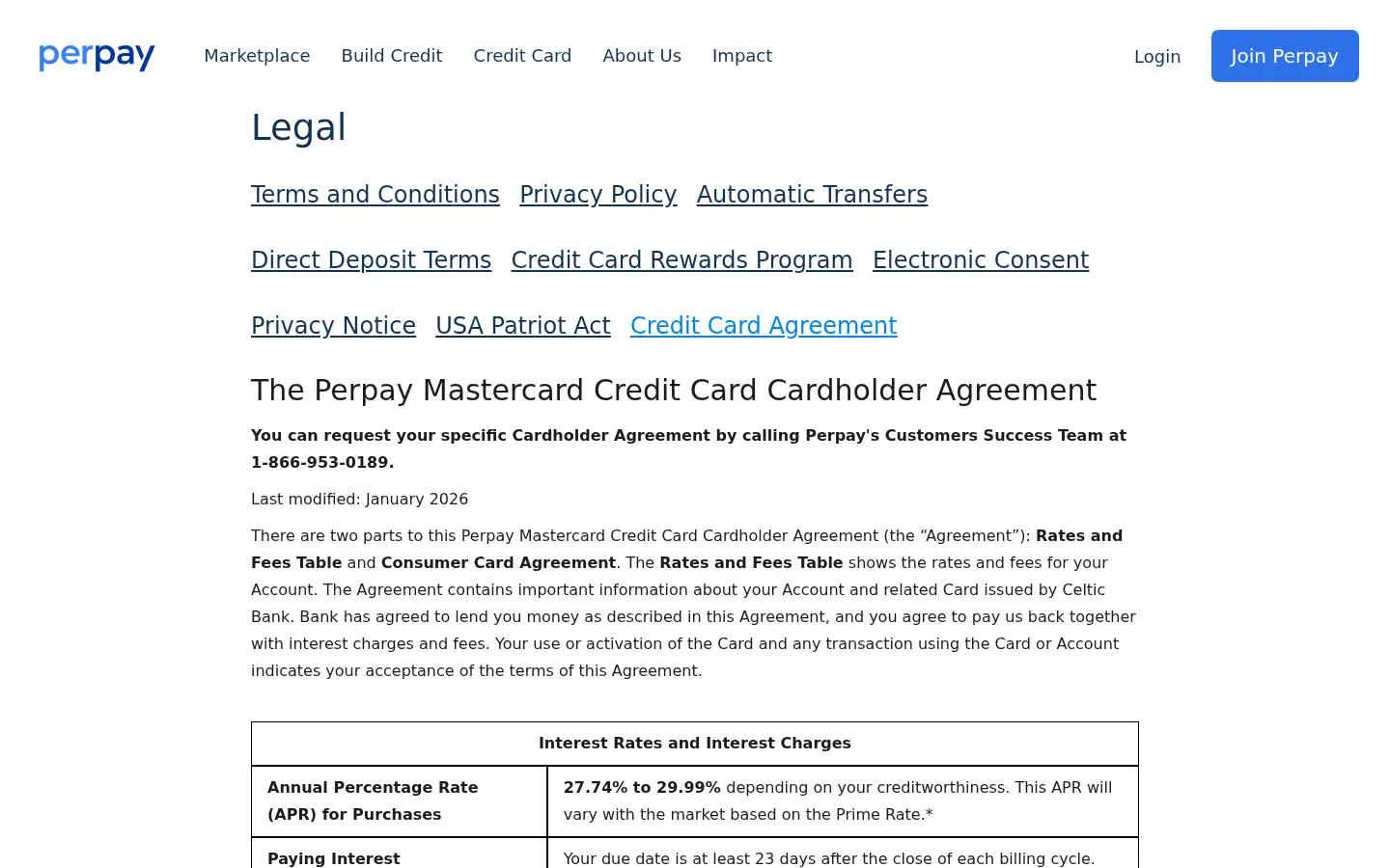 Screenshot of perpay.com