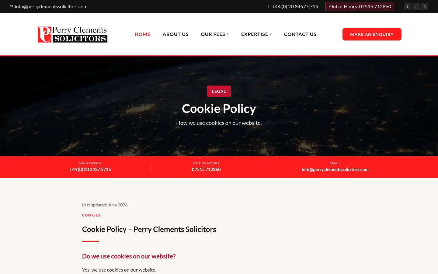Screenshot of perryclementssolicitors.com