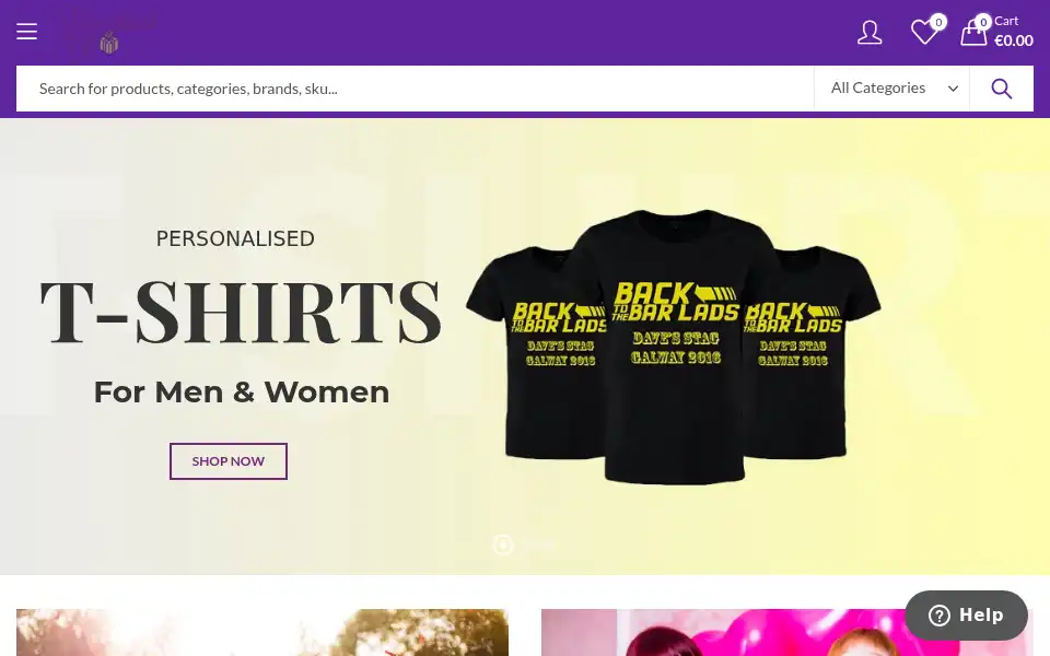 Screenshot of personalisedgift.ie