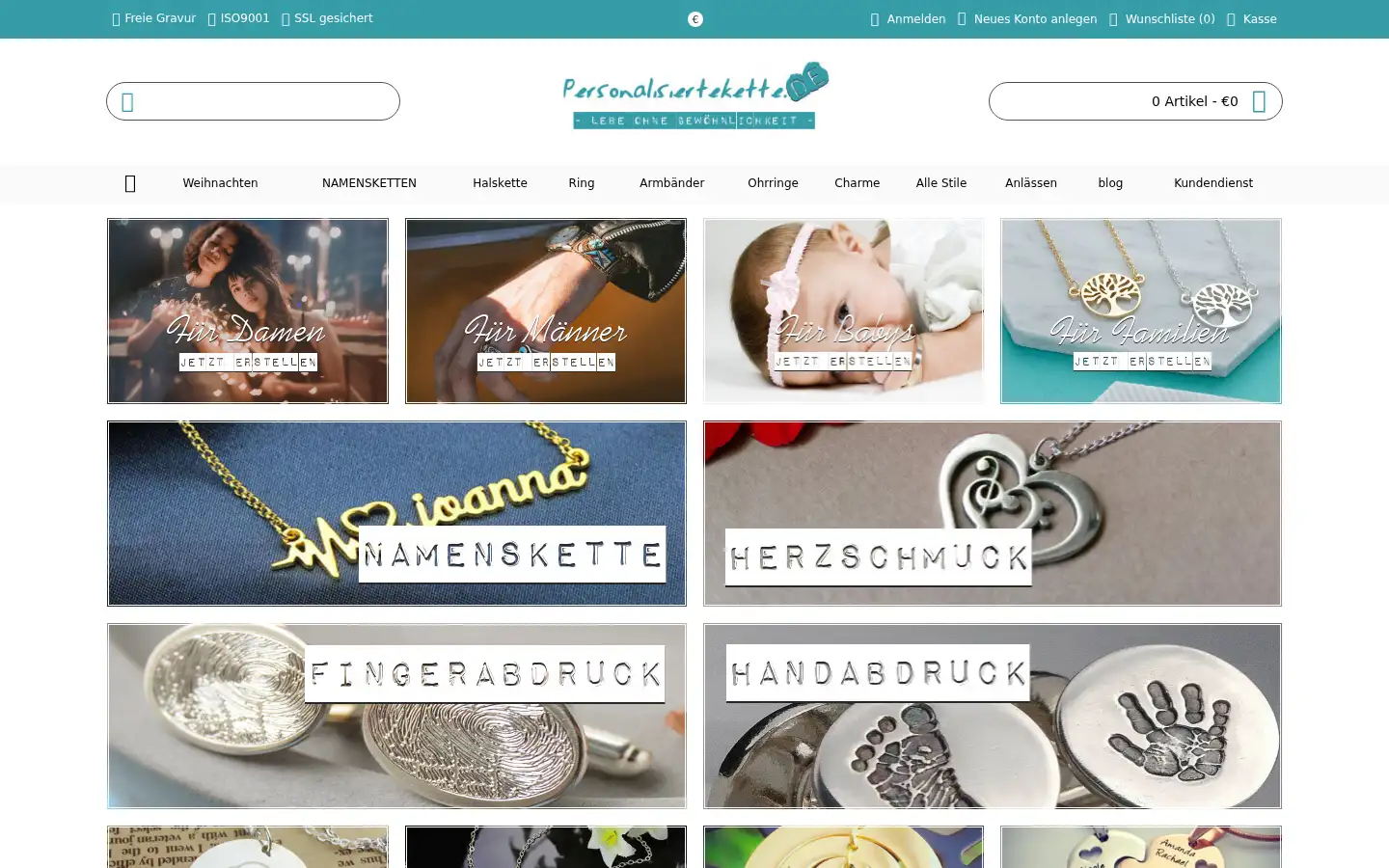 Screenshot of personalisiertekette.de