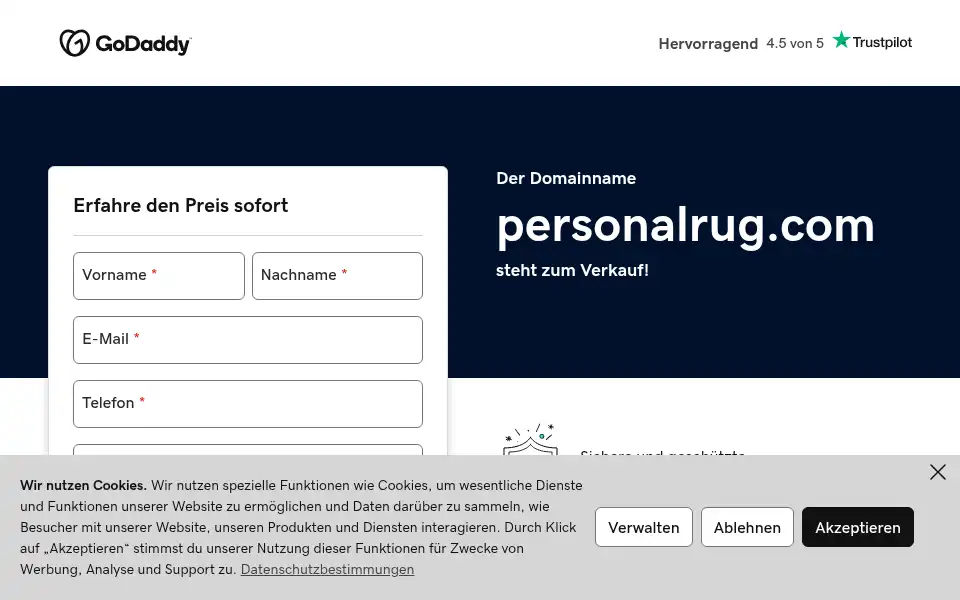 Screenshot of personalrug.com
