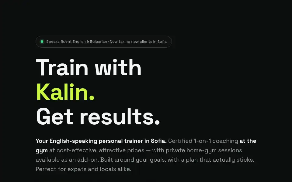 Screenshot of personaltrainersofia.com
