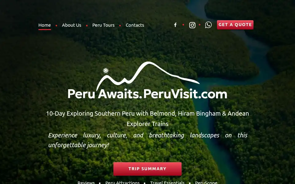 Screenshot of peruvisit.com