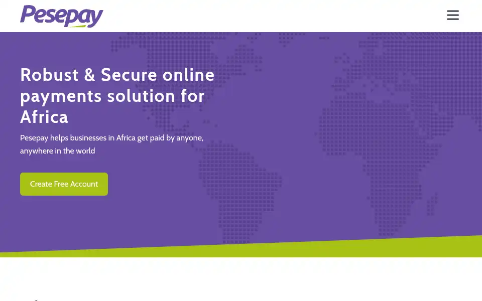 Screenshot of pesepay.com