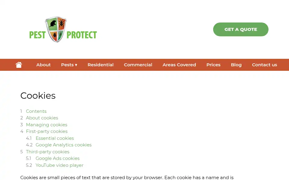 Screenshot of pest-protect.co.uk