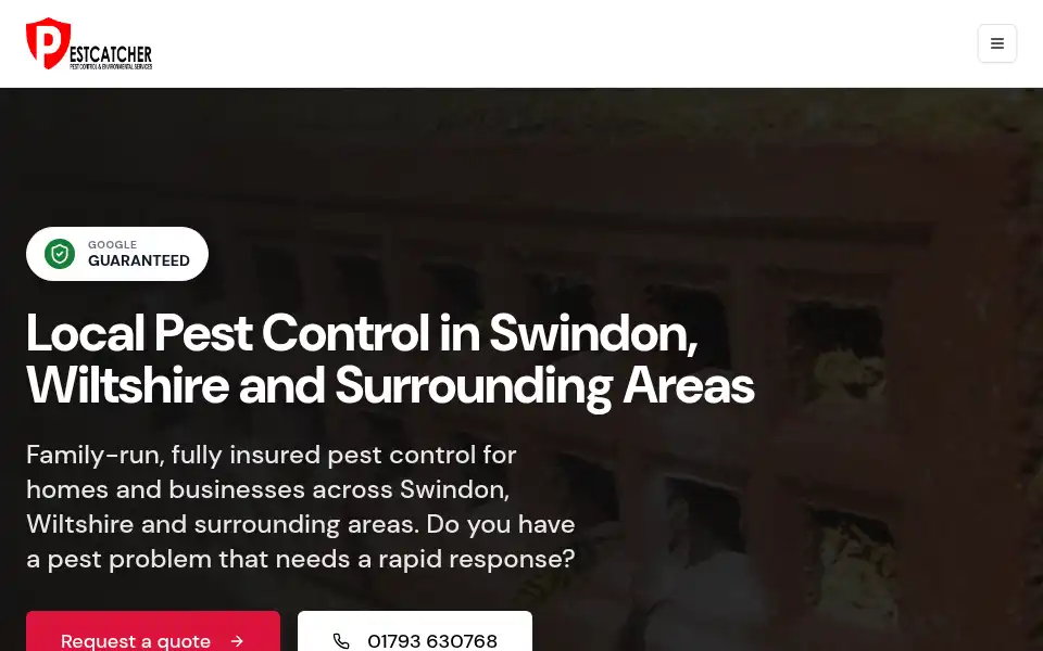 Screenshot of pestcatcher.co.uk