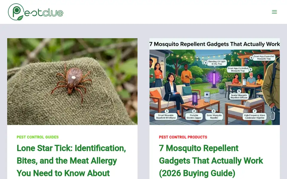 Screenshot of pestclue.com