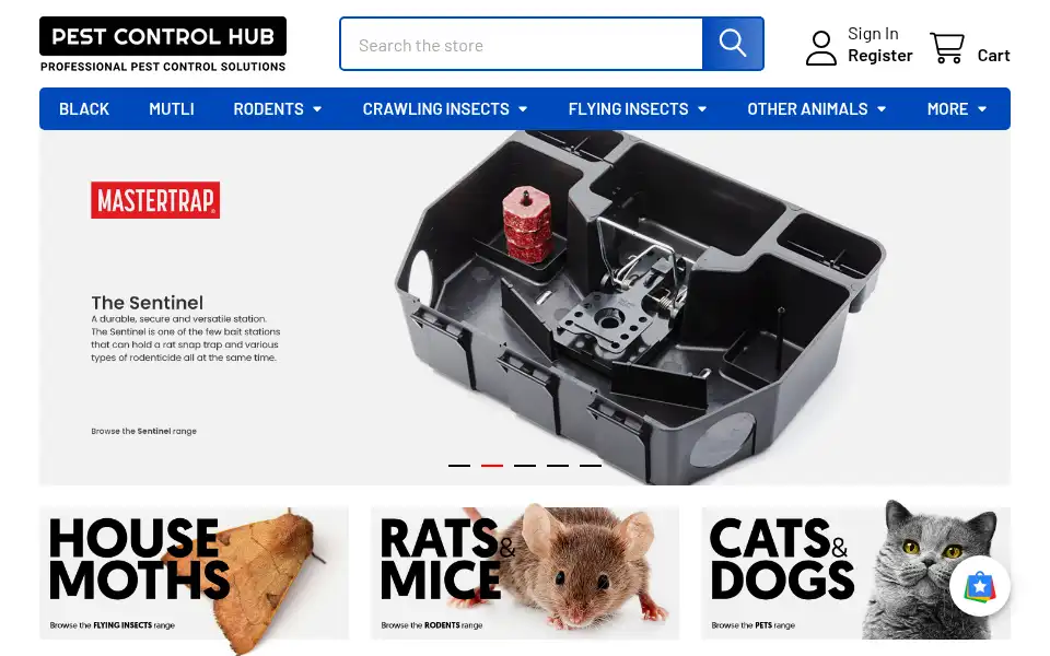 Screenshot of pestcontrolhub.co.uk