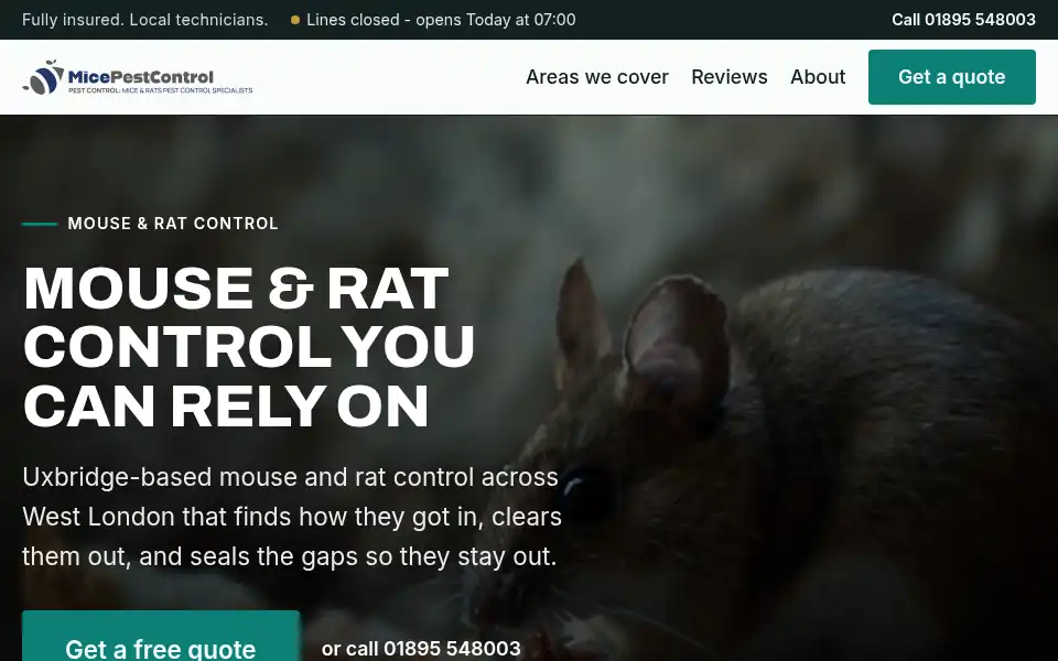 Screenshot of pestcos.co.uk