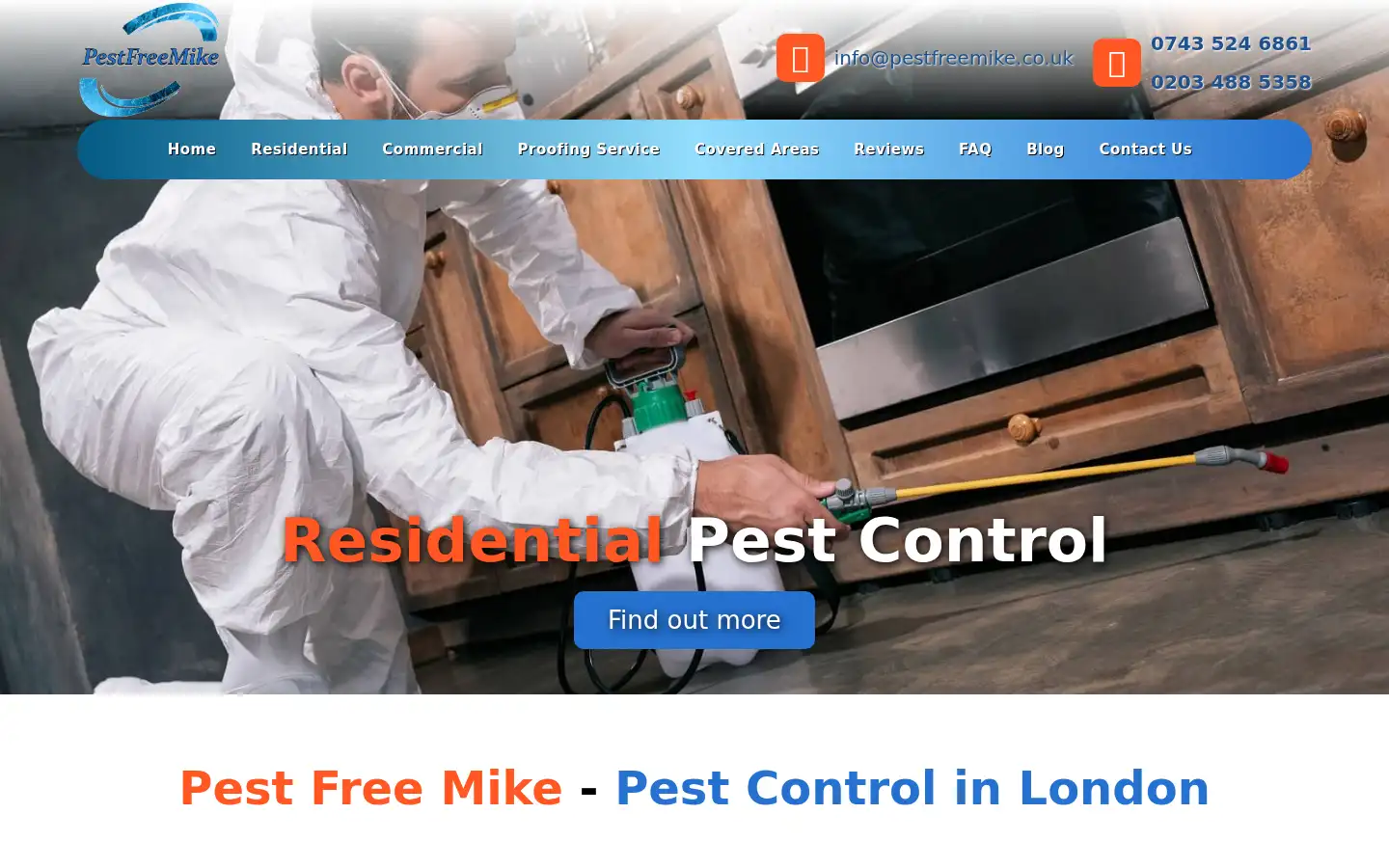 Screenshot of pestfreemike.co.uk
