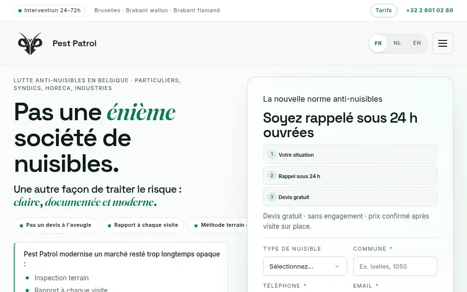 Screenshot of pestpatrol.be