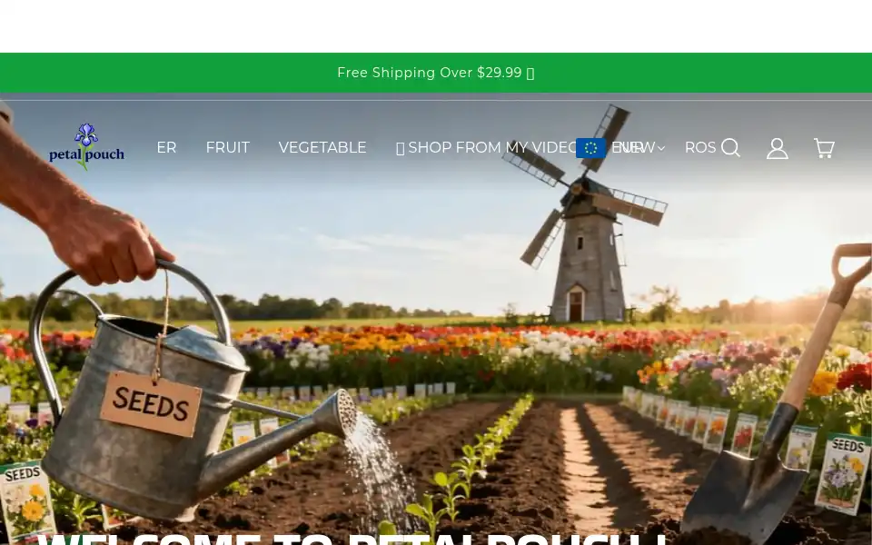 Screenshot of petalpouch.com