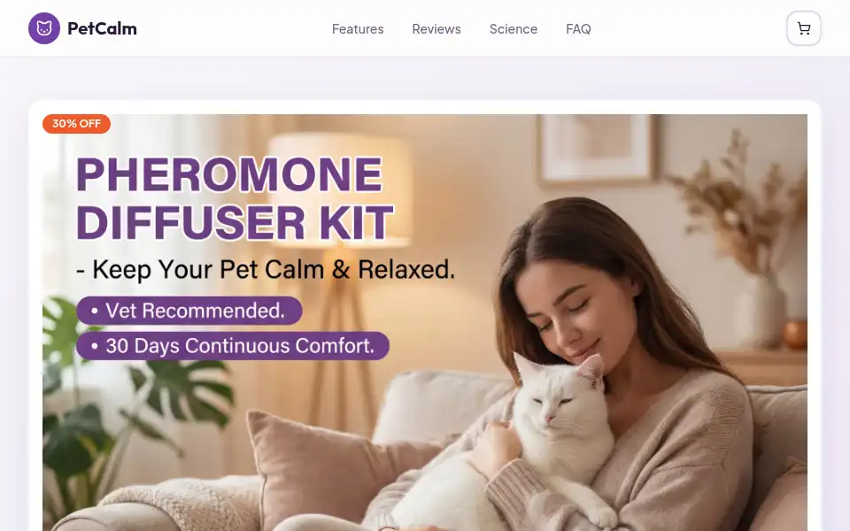 Screenshot of petcalm.co