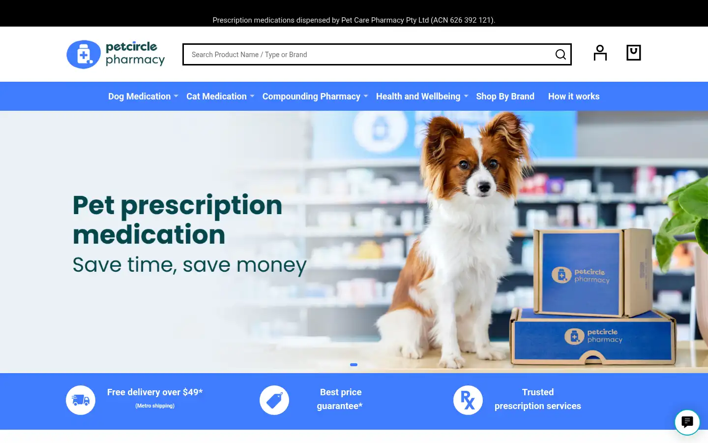 Screenshot of petcarepharmacy.com.au