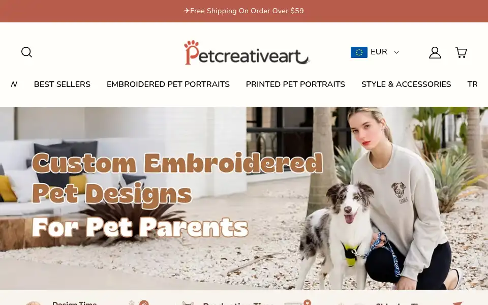 Screenshot of petcreativeart.com