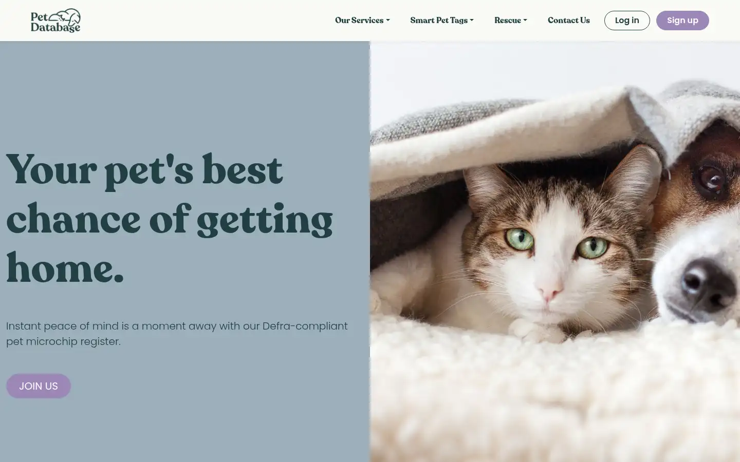 Screenshot of petdatabase.com