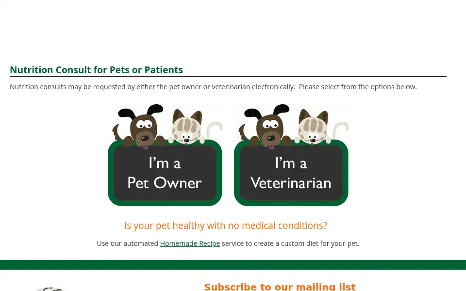 Screenshot of petdiets.com