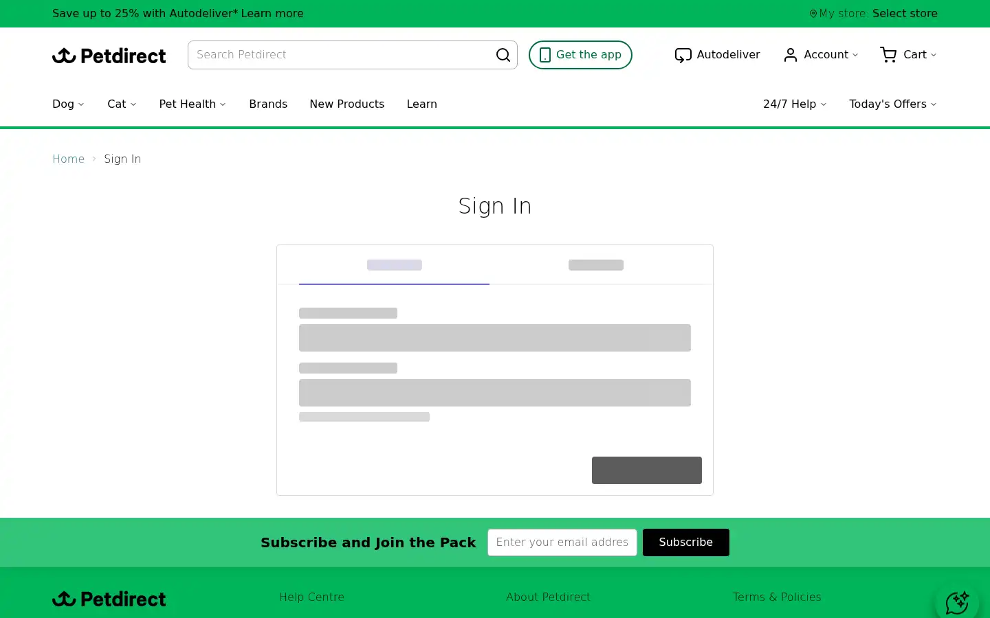 Screenshot of petdirect.co.nz