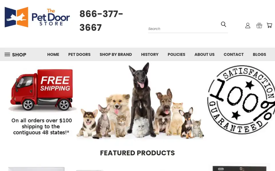 Screenshot of petdoorstore.com