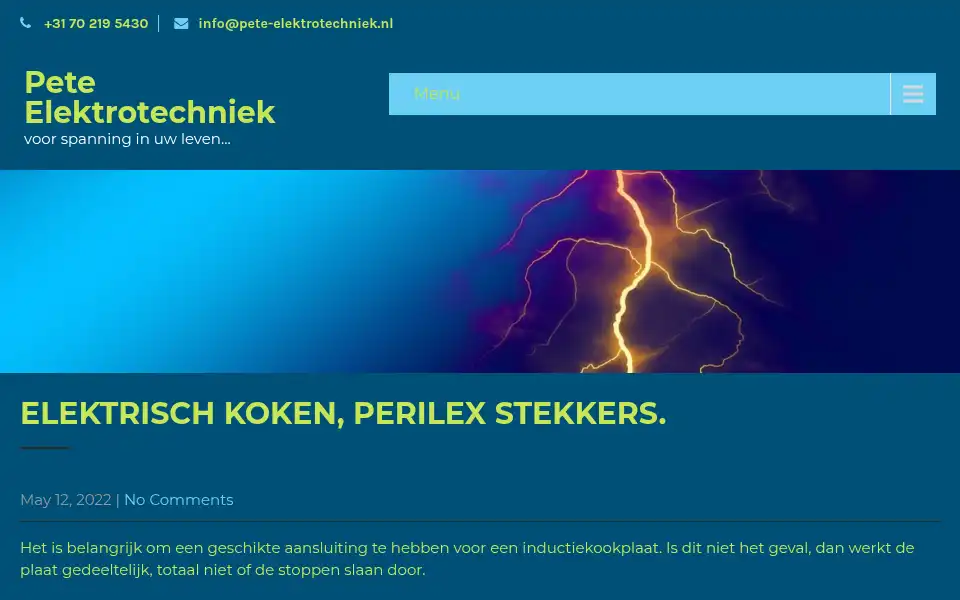 Screenshot of pete-elektrotechniek.nl