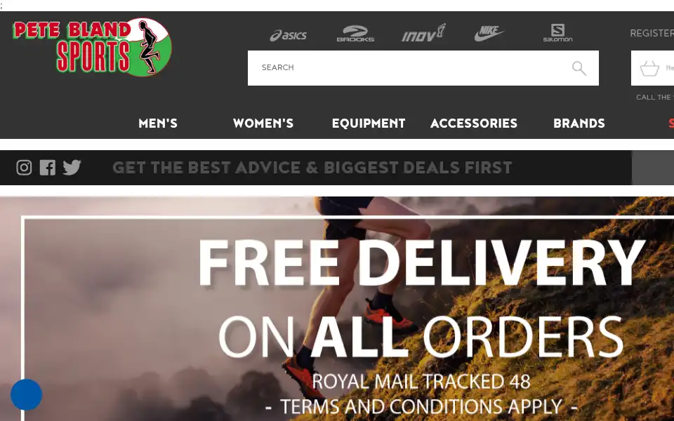 Screenshot of peteblandsports.co.uk