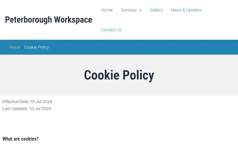 Screenshot of peterboroughworkspace.co.uk