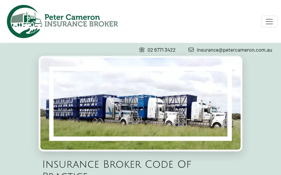Screenshot of petercameron.com.au